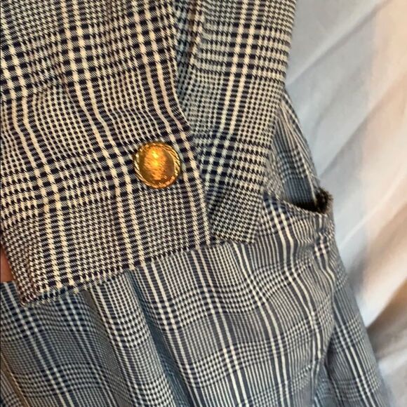 Vtg 80s/90s Cimmaron Dress blue/white plaid 👗 - Picture 4 of 8